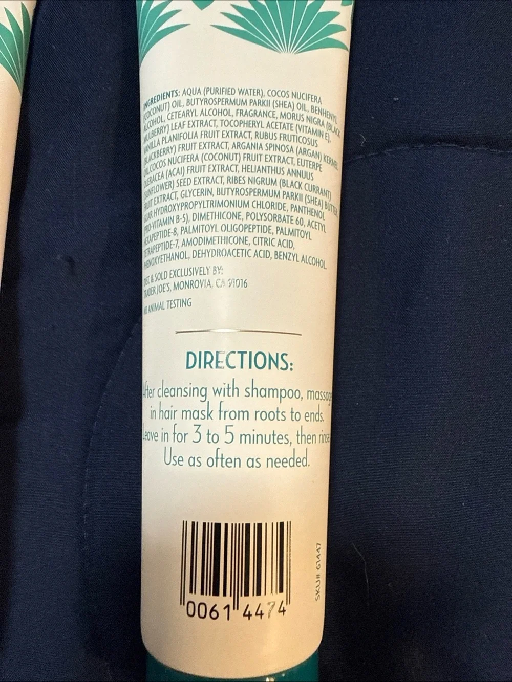 Trader Joe's Shea Butter & Coconut Oil Hair Mask — Teal & White